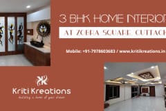 3 BHK Home Interior at Zobra Square, Cuttack