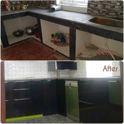 kitchen renovation before and after photo