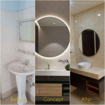 Before and After Photo of Washbasin unit