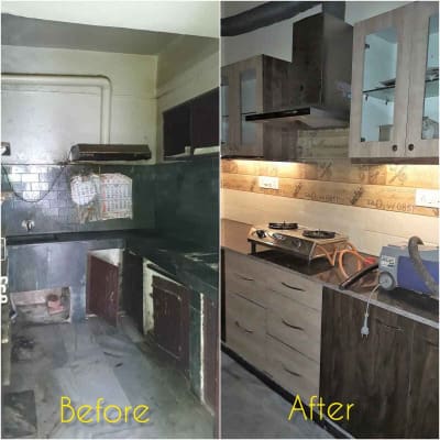 kitchen renovation before and after photo